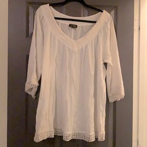 Off white gauze tunic with detailed sleeves